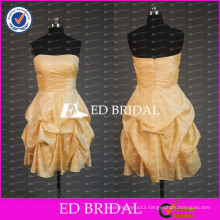 2017 ED Bridal Lovely Strapless Sleeveless Short A Line Drape Organza Cocktail Party Dress With Ribbon Sash